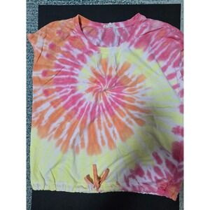 Tye-Dye‎ drawstring top, Unique piece, sunday comfort,  70's vibe